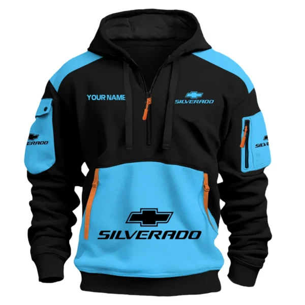 Chevrolet Silverado Ute Exclusive Logo Hoodie Half Zipper QTUT160525A2CS - Light Blue