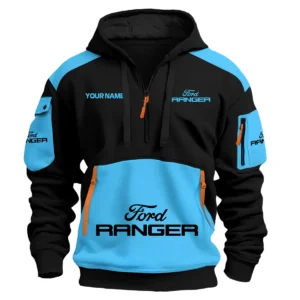 Ford Ranger Ute Exclusive Logo Hoodie Half Zipper QTUT160525A2FR - Light Blue