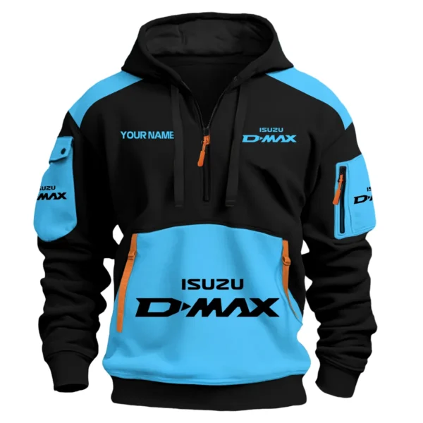 Isuzu D-MAX Ute Exclusive Logo Hoodie Half Zipper QTUT160525A2ID - Light Blue