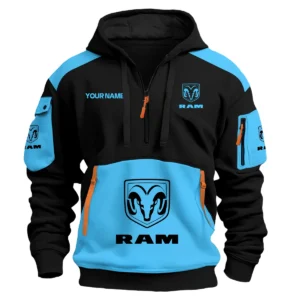 RAM Trucks Ute Exclusive Logo Hoodie Half Zipper QTUT160525A2RAM - Light Blue