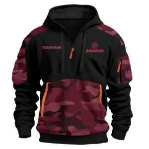 Volkswagen Amarok Ute Exclusive Logo Hoodie Half Zipper QTUT160525A3VA - Marron