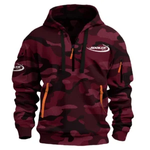 Hooker Boats Fishing AU Exclusive Logo Hoodie Half Zipper HOFS060525AU3HOO - Burgundy