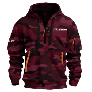 Sea Jay Fishing AU Exclusive Logo Hoodie Half Zipper HOFS060525AU3SJB - Burgundy
