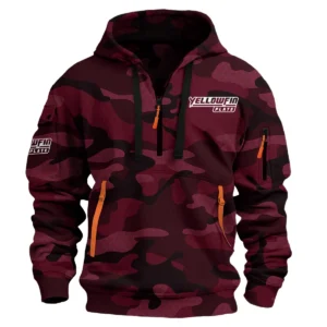 Yellowfin Plate Fishing AU Exclusive Logo Hoodie Half Zipper HOFS060525AU3YPB - Burgundy