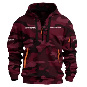 Bar Crusher Exclusive Logo Hoodie Half Zipper Fishing QTFS200525A1BCR - Maroon