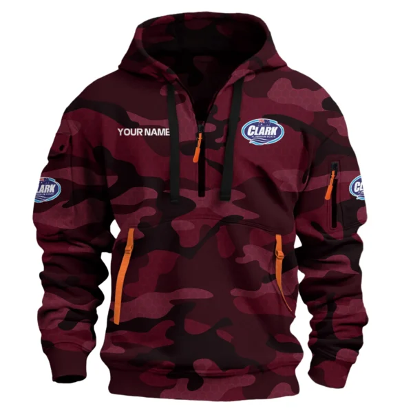 Clark Aluminium Boats Exclusive Logo Hoodie Half Zipper Fishing QTFS200525A1CAB - Maroon
