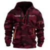 CruiseCraft Exclusive Logo Hoodie Half Zipper Fishing QTFS200525A1CCB - Maroon