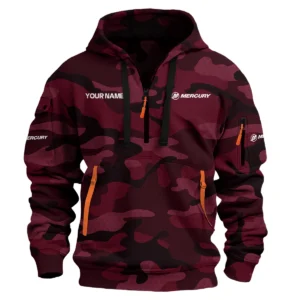 Mercury Marine Exclusive Logo Hoodie Half Zipper Fishing QTFS200525A1MCM - Maroon