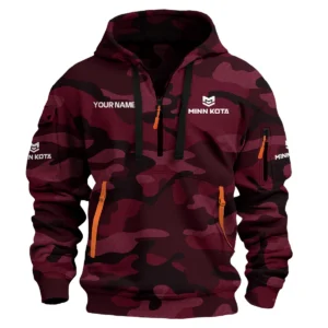 Minn Kota Exclusive Logo Hoodie Half Zipper Fishing QTFS200525A1MNK - Maroon