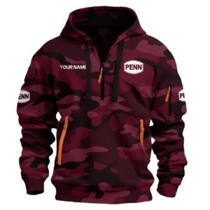 Penn Fishing Exclusive Logo Hoodie Half Zipper Fishing QTFS200525A1PES - Maroon