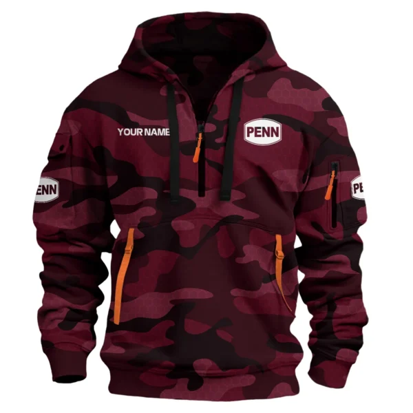 Penn Fishing Exclusive Logo Hoodie Half Zipper Fishing QTFS200525A1PES - Maroon