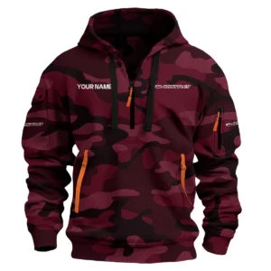 whittley boats Exclusive Logo Hoodie Half Zipper Fishing QTFS200525A1WHB - Maroon
