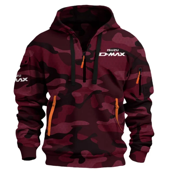 Isuzu D-MAX Ute Exclusive Logo Hoodie Half Zipper QTUT160525A1ID - Maroon