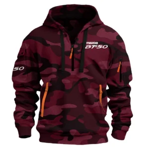 Mazda BT-50 Ute Exclusive Logo Hoodie Half Zipper QTUT160525A1MBT - Maroon