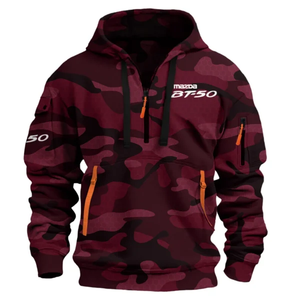 Mazda BT-50 Ute Exclusive Logo Hoodie Half Zipper QTUT160525A1MBT - Maroon
