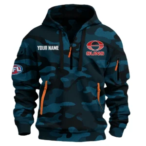 Gold Coast SUNS Australian Football League Exclusive Logo Hoodie Half Zipper HOAFL080525A01GCFC - Navy