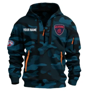 Melbourne Demons Australian Football League Exclusive Logo Hoodie Half Zipper HOAFL080525A01MELB - Navy
