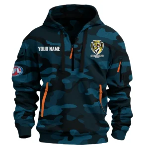 Richmond Tigers Australian Football League Exclusive Logo Hoodie Half Zipper HOAFL080525A01RICH - Navy