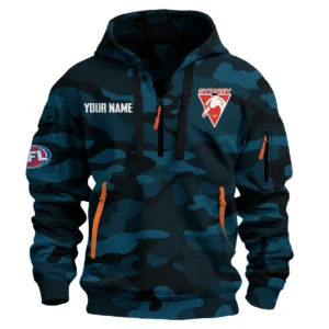 Sydney Swans Australian Football League Exclusive Logo Hoodie Half Zipper HOAFL080525A01SYD - Navy
