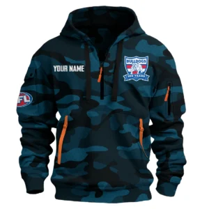 Western Bulldogs Australian Football League Exclusive Logo Hoodie Half Zipper HOAFL080525A01WB - Navy