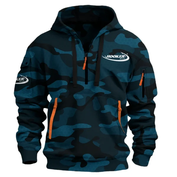 Hooker Boats Fishing AU Exclusive Logo Hoodie Half Zipper HOFS060525AU3HOO - Navy