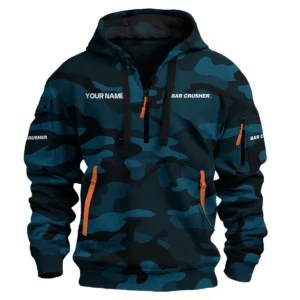 Bar Crusher Exclusive Logo Hoodie Half Zipper Fishing QTFS200525A1BCR - Navy Blue