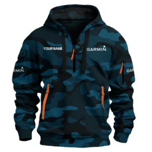 Garmin Exclusive Logo Hoodie Half Zipper Fishing QTFS200525A1GA - Navy Blue