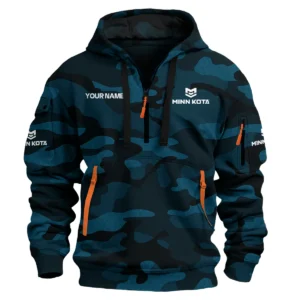 Minn Kota Exclusive Logo Hoodie Half Zipper Fishing QTFS200525A1MNK - Navy Blue