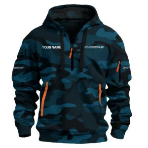 whittley boats Exclusive Logo Hoodie Half Zipper Fishing QTFS200525A1WHB - Navy Blue