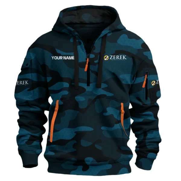 Zerek Innovation Exclusive Logo Hoodie Half Zipper Fishing QTFS200525A1ZI - Navy Blue