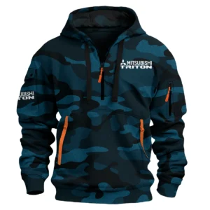 Mitsubishi Triton Ute Exclusive Logo Hoodie Half Zipper QTUT160525A1MT - Navy Blue