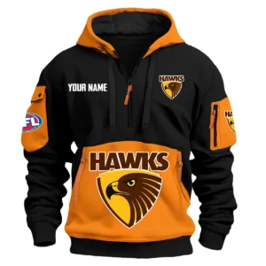 Hawthorn Hawks Australian Football League Exclusive Logo Hoodie Half Zipper HOAFL0090525A01HAW - Orange