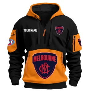 Melbourne Demons Australian Football League Exclusive Logo Hoodie Half Zipper HOAFL0090525A01MELB - Orange