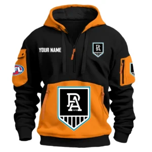 Port Adelaide Power Australian Football League Exclusive Logo Hoodie Half Zipper HOAFL0090525A01PORT - Orange
