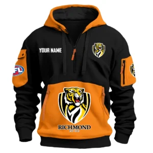 Richmond Tigers Australian Football League Exclusive Logo Hoodie Half Zipper HOAFL0090525A01RICH - Orange