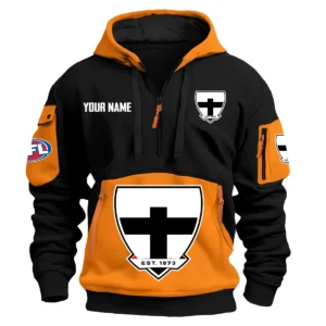 St Kilda Saints Australian Football League Exclusive Logo Hoodie Half Zipper HOAFL0090525A01STK - Orange