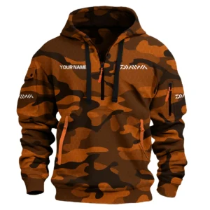 Daiwa Exclusive Logo Hoodie Half Zipper Fishing QTFS200525A1DAI - Orange