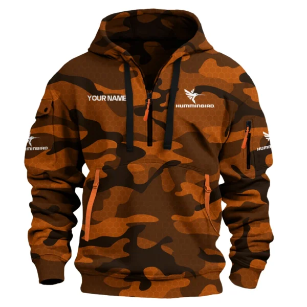 Humminbird Exclusive Logo Hoodie Half Zipper Fishing QTFS200525A1HUM - Orange