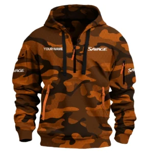 Savage Boats Exclusive Logo Hoodie Half Zipper Fishing QTFS200525A1SAB - Orange