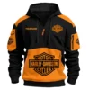 Harley-Davidson Motorcycles  Exclusive Logo Hoodie Half Zipper QTMT160525A3HD - Orange