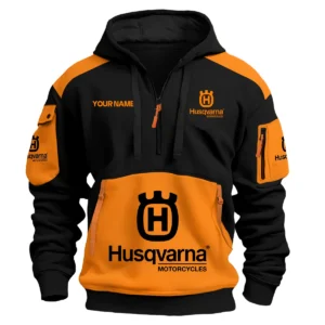 Husqvarna Motorcycles  Exclusive Logo Hoodie Half Zipper QTMT160525A3HUS - Orange
