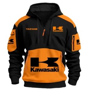 Kawasaki Motorcycles  Exclusive Logo Hoodie Half Zipper QTMT160525A3KAW - Orange