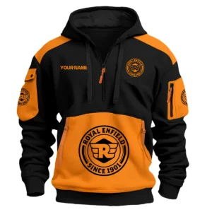Royal Enfield Motorcycles  Exclusive Logo Hoodie Half Zipper QTMT160525A3ROY - Orange