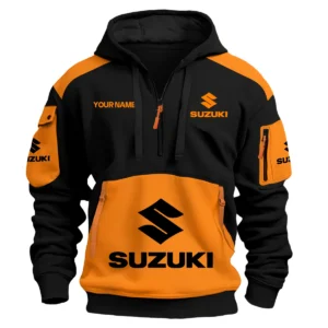 Suzuki Motorcycles  Exclusive Logo Hoodie Half Zipper QTMT160525A3SUZ - Orange