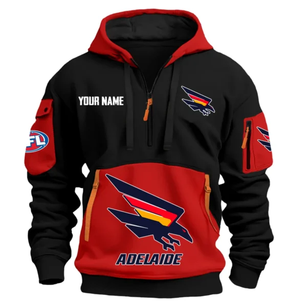 Adelaide Crows Australian Football League Exclusive Logo Hoodie Half Zipper HOAFL0090525A01ADEL - Red