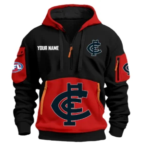 Carlton Blues Australian Football League Exclusive Logo Hoodie Half Zipper HOAFL0090525A01CARL - Red