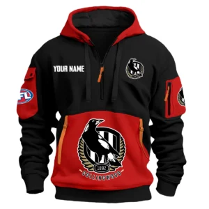 Collingwood Magpies Australian Football League Exclusive Logo Hoodie Half Zipper HOAFL0090525A01COLL - Red