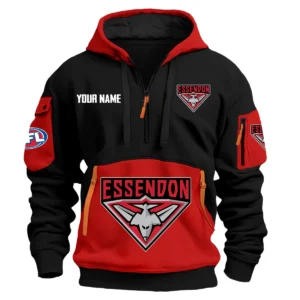 Essendon Bombers Australian Football League Exclusive Logo Hoodie Half Zipper HOAFL0090525A01ESS - Red