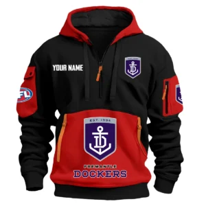 Fremantle Dockers Australian Football League Exclusive Logo Hoodie Half Zipper HOAFL0090525A01FRE - Red