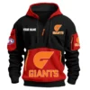 GWS Giants Australian Football League Exclusive Logo Hoodie Half Zipper HOAFL0090525A01GWS - Red